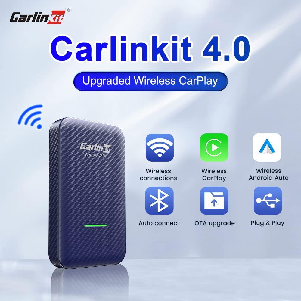 2-6 Carlinkit 4.0 Wireless Carplay Box Plug And Play Android Auto Adapter  Wireless Dongle Smart Technology Car Multimedia Player