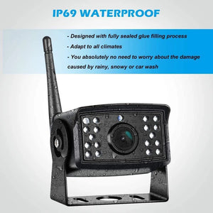 New Wireless 7" Monitor Quad Split screen 4 Channels Reverse Kit DVR 12V 24V Dash Camera Caravan