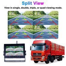 Load image into Gallery viewer, New Wireless 7&quot; Monitor Quad Split screen 4 Channels Reverse Kit DVR 12V 24V Dash Camera Caravan
