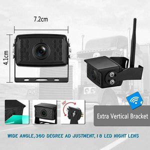 New Wireless 7" Monitor Quad Split screen 4 Channels Reverse Kit DVR 12V 24V Dash Camera Caravan