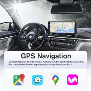 New 4G WIFI Car Dash Cam 1080P GPS NAVI Wireless Carplay Android Auto ADAS Dual Lens