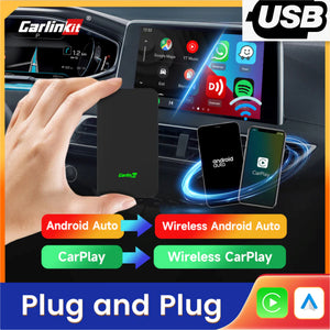 New CarlinKit 5.0 Wire to Wireless CarPlay / Android Auto Adapter Plug & Plug, Dongle