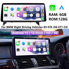 Load image into Gallery viewer, 6+128GB For BMW X5 E70 X6 E71 CIC Stereo 12.3&quot; Android auto Carplay Car WiFi radio Head Unit
