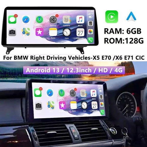 6+128GB For BMW X5 E70 X6 E71 CIC Stereo 12.3