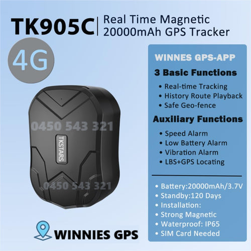 New TKSTARS TK905C 4G 5G GPS Tracker 20000mAh Battery Magnet Waterproof Real-time Tracking 