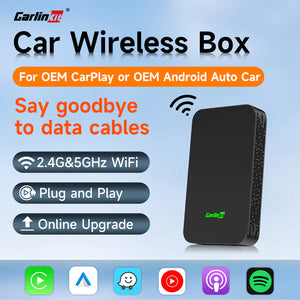 New CarlinKit 5.0 Wire to Wireless CarPlay / Android Auto Adapter Plug &amp; Plug, Dongle