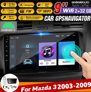 New Mazda3 2003-2009 Carplay Android 13 Auto Android GPS Navigation FM Radio Stereo 9