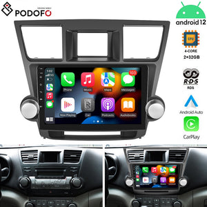 New 10.1" Android 12.0 Carplay Android Auto Car Radio Stereo GPS For Toyota Highlander Kluger