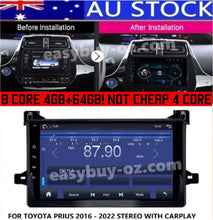 Load image into Gallery viewer, New 8 Core 4GB+64GB Fit for toyota prius stereo 2016- 2022 carplay 9&quot; Android 13 Radio GPS