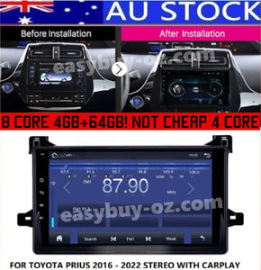 New 8 Core 4GB+64GB Fit for toyota prius stereo 2016- 2022 carplay 9