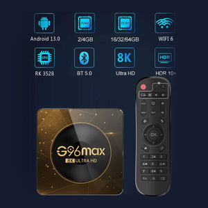 New G96 MAX 4+64GB Android 13.0 Smart TV Box Wifi6 Bluetooth 5.0 Quad-core 64-bit RK3528