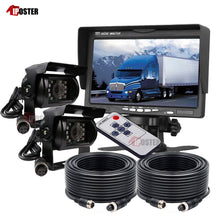 Load image into Gallery viewer, New 7&quot; Car Monitor+2 x 4 Pin Reverse Rear View Cameras 20m Kit RV Truck VAN Caravan Trailer Bus