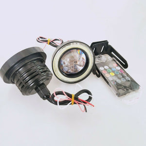 New 2x 3.5 Inch Projector LED Fog Lights W/ RGB COB Halo Angel Eyes Rings Car