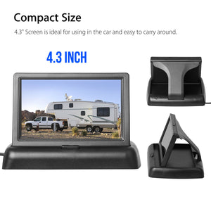 New Reversing Parking Radar Rear View Camera + Parking Sensor with Beeper + 4.3inches LCD Screen