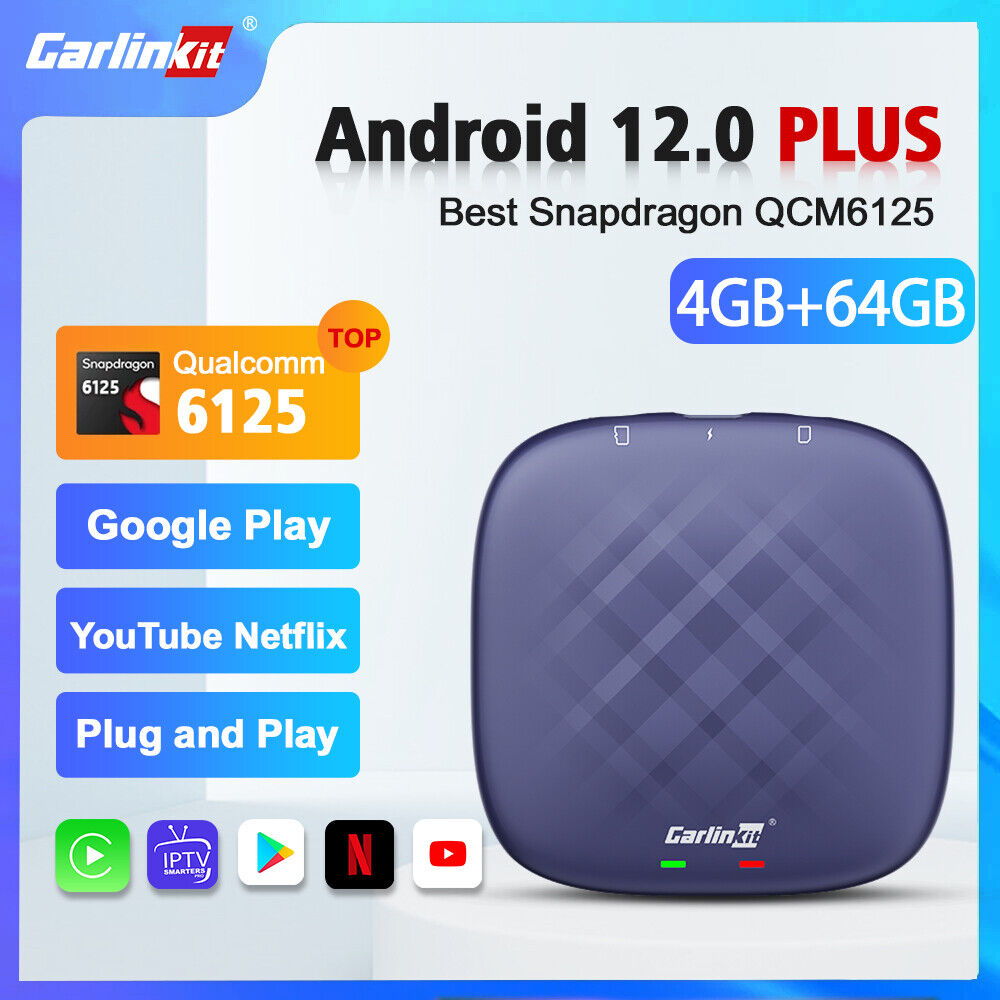 New Carlinkit Android 12 4GB+64GB Wireless Carplay Android Auto