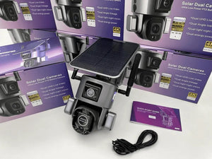 New 4K 4G Wireless Solar Camera 8MP WiFi Dual Lens 10X Optical Zoom Solar Panel Humanoid