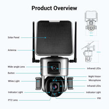 Load image into Gallery viewer, New 4K 4G Wireless Solar Camera 8MP WiFi Dual Lens 10X Optical Zoom Solar Panel Humanoid