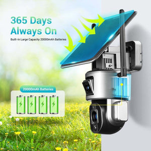 New 4K 4G Wireless Solar Camera 8MP WiFi Dual Lens 10X Optical Zoom Solar Panel Humanoid