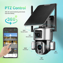 Load image into Gallery viewer, New 4K 4G Wireless Solar Camera 8MP WiFi Dual Lens 10X Optical Zoom Solar Panel Humanoid