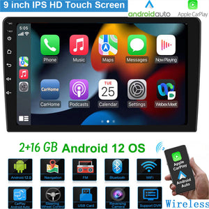 New 9" inch 2 DIN Android 11 2+16 GB Car Stereo FM Radio Bluetooth GPS WIFI