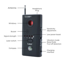 Load image into Gallery viewer, New Anti Spy Signal Bug Rf Detector RF Bug Detector Anti-Spy Signal Hidden Camera Lens
