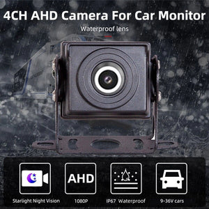 New 4 Channels camera 10.1 "Screen Car/RV/Bus/Truck AHD 4 Cameras Night Vision Reversing Recorder