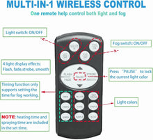 Load image into Gallery viewer, New 500W Fog Smoke Machine 8 LED 7 Colours RGB Stage Light DJ Party Disco Wireless Control