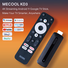 Load image into Gallery viewer, New Mecool KD3 Stick TV Box Android 11 ATV Google Chromecast Netflix Certified disney+
