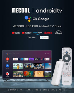 New Mecool KD5 TV Stick TV Box Android 11 ATV Google Certified Amlogic S805X2 1GB 8GB DDR4