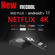 Load image into Gallery viewer, MECOOL KM2 PLUS Netflix Google Certified Android TV 11.0 Smart TV BOX, Amlogic S905X4 2GB RAM 16GB eMMC AV1 Ultra 4K HDR 2.4G/5.0GHz WiFi BT5.0