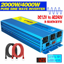 Load image into Gallery viewer, New 2000W 4000W LVYUAN Pure Sine Wave Power Inverter DC 12V to AC 240V Car Converter Trip&lt;br data-mce-fragment=&quot;1&quot;&gt;