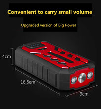 Load image into Gallery viewer, New 99800 mAh Car Jump Starter 12V Lithium Phone Power Bank LED Flashlight Peak 600A Starting