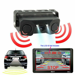 New Car Rear View Camera + 2 Parking Sensor System Reverse Backup Radar Alarm Safe
