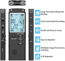 Load image into Gallery viewer, New Portable 16GB Digital Voice Activated Recorder Recording Device Noise Reduction