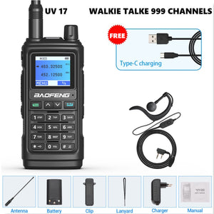 New Baofeng UV-17 999 Channels Dual Band Powerful Walkie Talkie Ham Two Way Radio