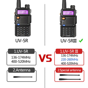New BAOFENG UV-5R III Tri-Band Two Way UHF/VHF Ham Radio Walkie Talkie
