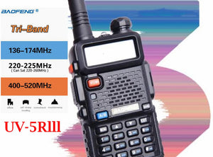 New BAOFENG UV-5R III Tri-Band Two Way UHF/VHF Ham Radio Walkie Talkie