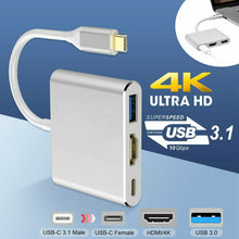 Load image into Gallery viewer, New 3-in-1 Type C to HDMI Adapter USB 3.1 Type C Charging Port for Apple MacBook Series