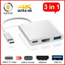 Load image into Gallery viewer, New 3-in-1 Type C to HDMI Adapter USB 3.1 Type C Charging Port for Apple MacBook Series