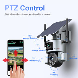 New Solar Security Camera 10X Zoom Dual-Lens Dual Screen 8MP WiFi Camera Outdoor PTZ