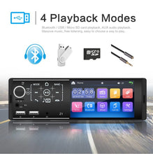 Load image into Gallery viewer, New Z1 4.1 inch single din Touch Screen Car Stereo Bluetooth U Disk AUX FM
