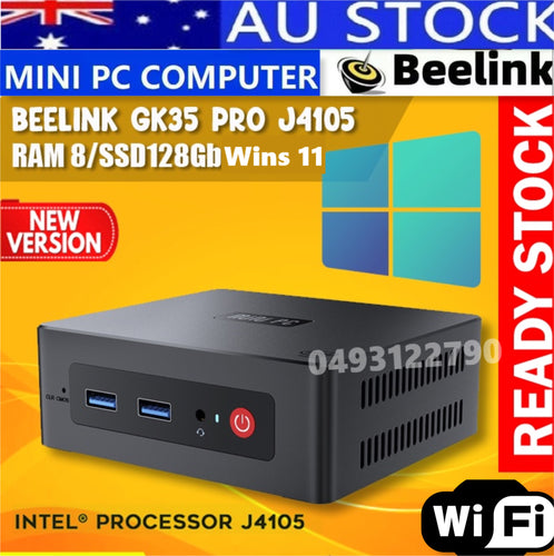 New Beelink-Mini PC GK35 Pro Wins 11 8GB DDR4 128GB SSD Intel Celeron J4105 2.5 GHz