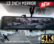 Load image into Gallery viewer, New 4K+1080P 12 Inch Mirror Full Touch Screen Rearview Parking Dash Camera + GPS Video Location