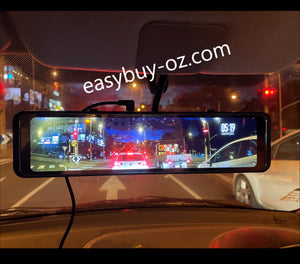 New 4K+1080P 12 Inch Mirror Full Touch Screen Rearview Parking Dash Camera + GPS Video Location