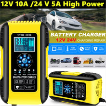 Load image into Gallery viewer, New Car Battery Charger 12V 10A /24V 5A Automatic for Car Truck Motorcycle Calcium, Gel, AGM, etc