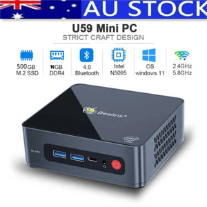 New Beelink U59 Mini PC Intel 11th Gen 4-Cores N5105, Office Mini Computer 16GB DDR4 500G SSD