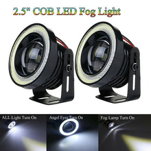 Load image into Gallery viewer, New 2x Universal 2.5 Inch COB LED Car Fog Light Halo Angel Eyes Rings DRL White 12V Road Fog Lamp