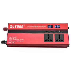 New 2000W Peak Car Power Inverter With LED Display Converter 12V To 220V Camping Outdoor