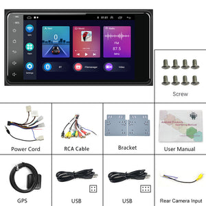 New Toyota Apple Carplay Android Auto 7" Android 13 FM Radio stereo GPS Navi Bluetooth 2+32G