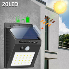 Load image into Gallery viewer, New 1pc 20 LED Solar Powered PIR Motion Sensor Light Garden Outdoor Security Lights